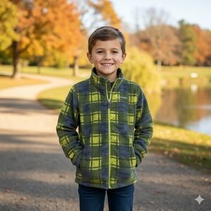Columbia Youth Plaid Zip Up Sweatshirt